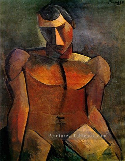 Homme Nue assis 1908 cubisme Pablo Picasso Peintures à l'huile